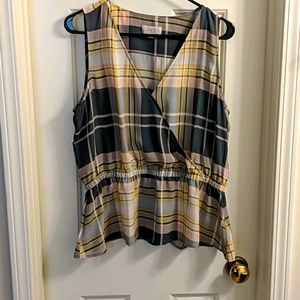 Loft Plaid Peplum blouse